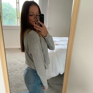 light grey soft sweater